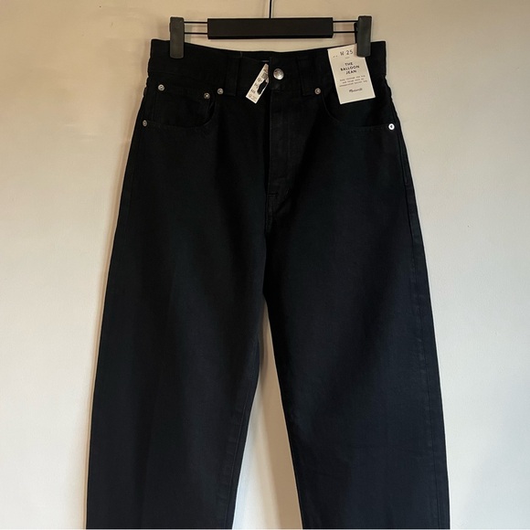 NWT Madewell Balloon Jean in Black Frost Wash Size 25 Barrel Jeans $148 NW241 - Picture 3 of 15